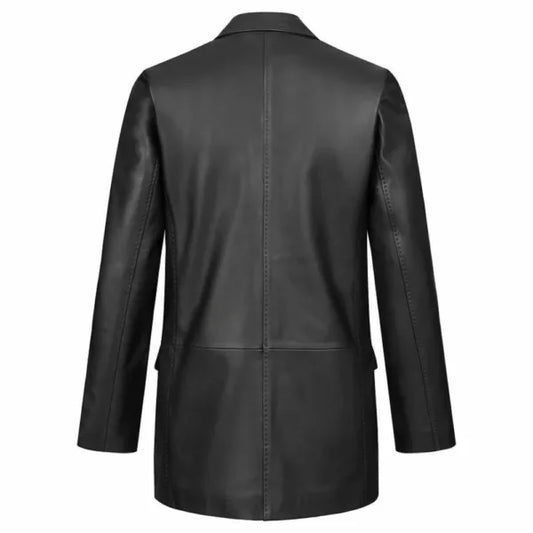 Black Leather Blazer For Women