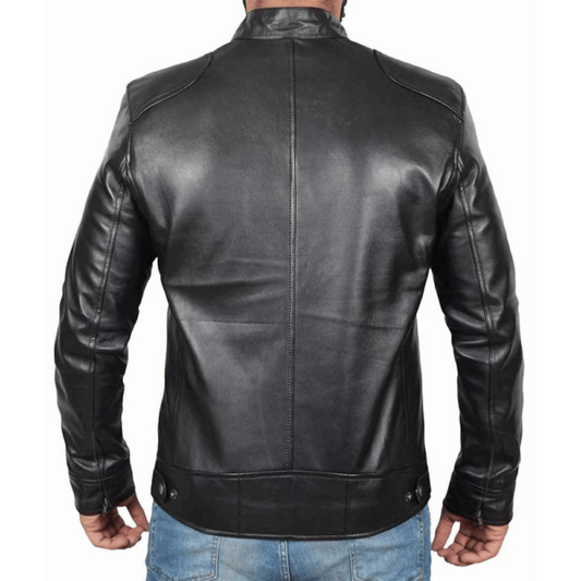 Cafe Racer Motorcycle Vintage Biker Men Leather Jackets